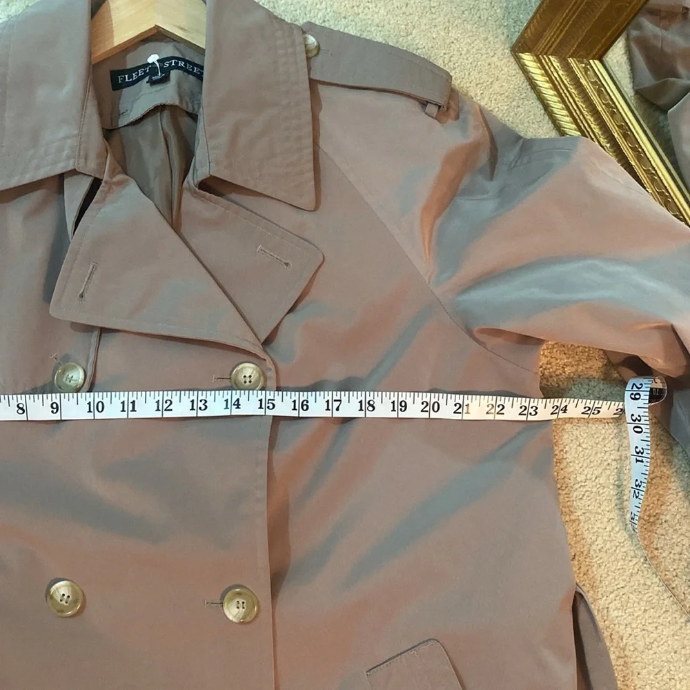 Vintage Fleet Street Trench coat raincoat size 14 belted - Picture 7 of 14
